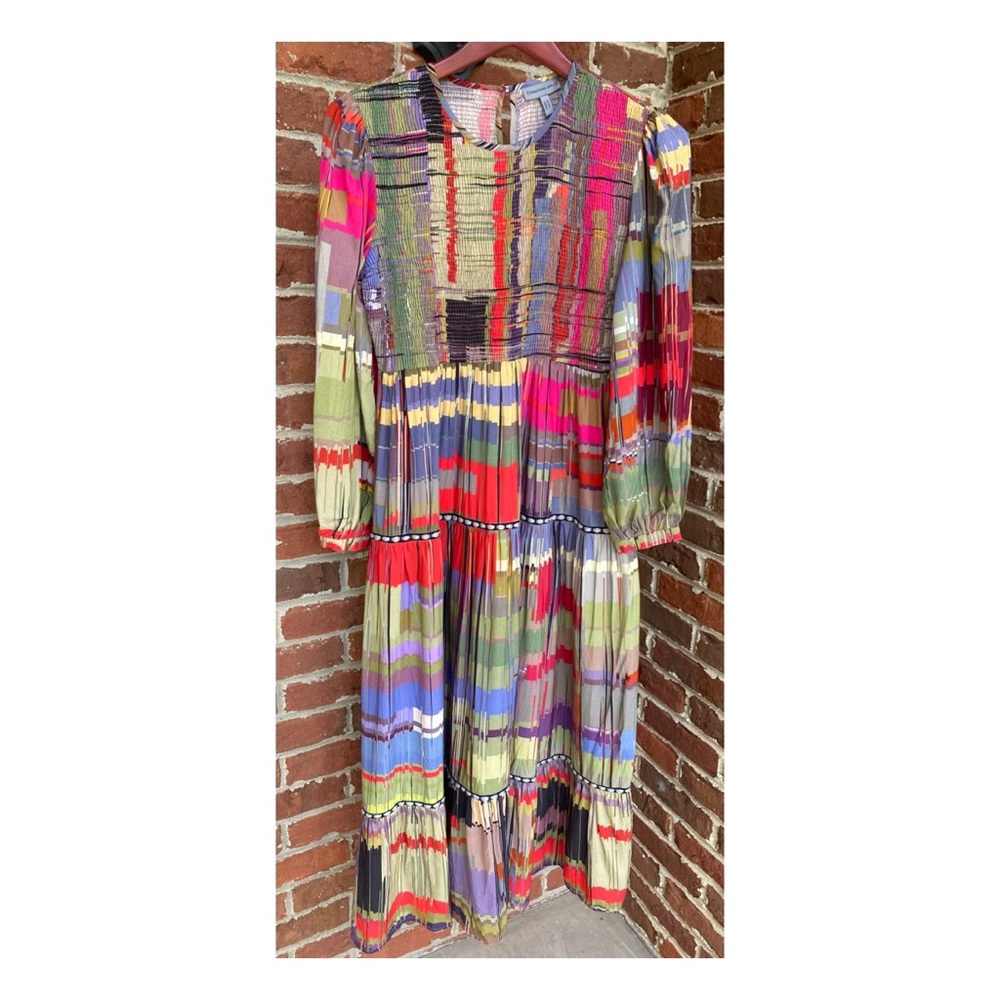 NWOT Anthropologie Conditions Apply Edwina Smocked Maxi Dress  Size Small Petite